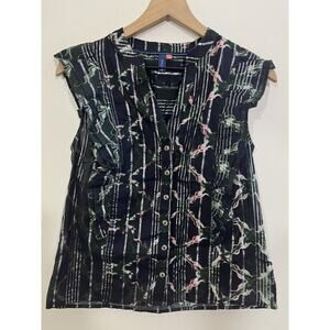 Y2K Maximalist Indie Eclectic Fairy Grunge Boho Top XS Street 90s Abstract Print